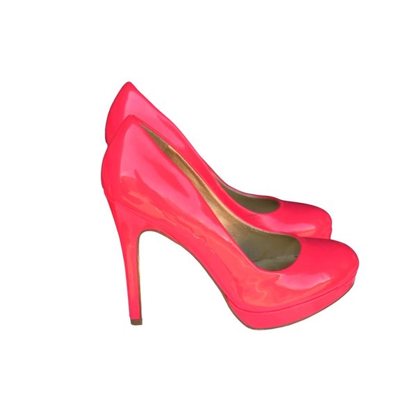 *SOLD Women's Vintage G by Guess Pink Patent Leather Platform Pump 5in Heel 8M - Picture 4 of 11